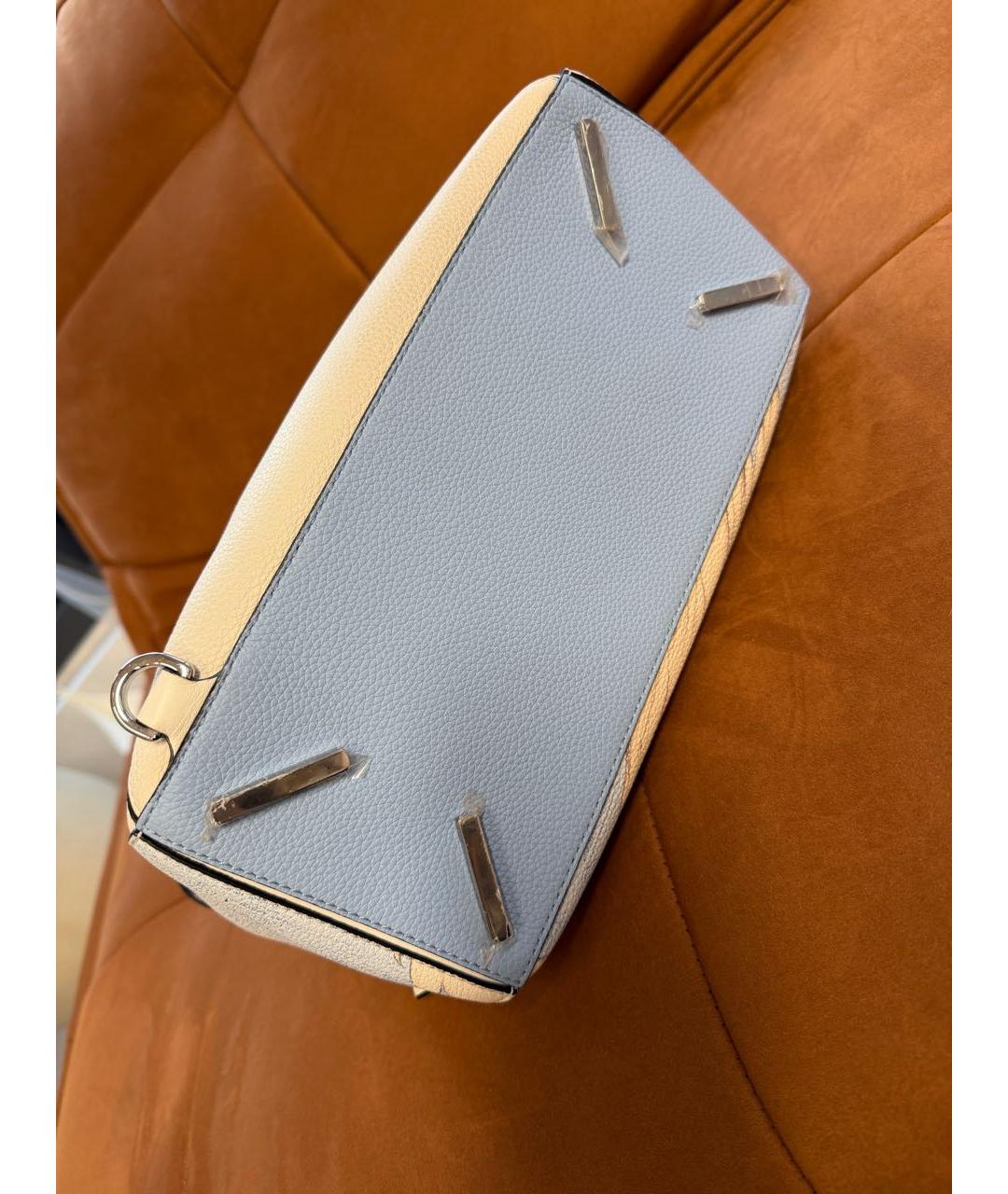 LOEWE Бежевая кожаная сумка с короткими ручками, фото 6