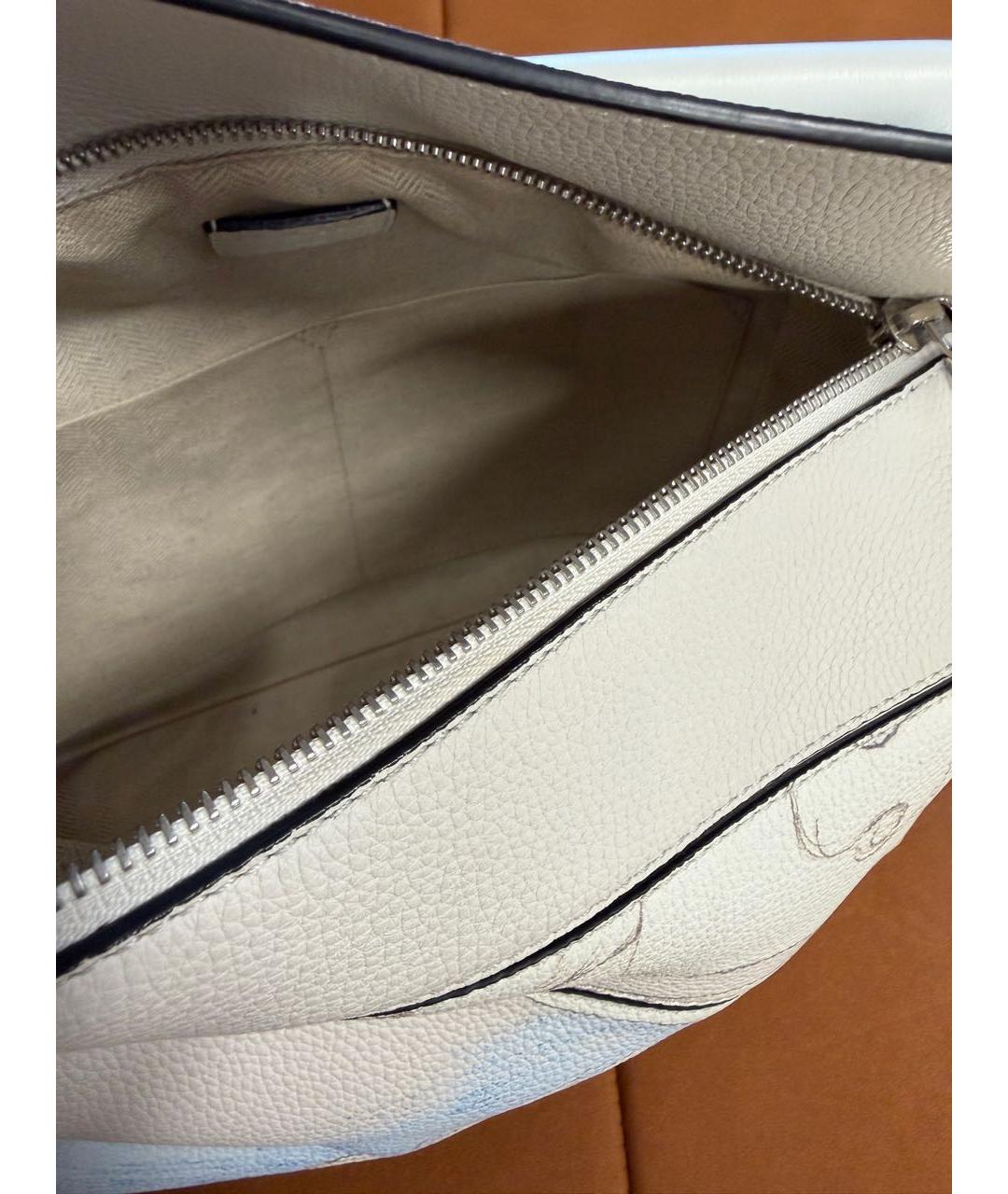 LOEWE Бежевая кожаная сумка с короткими ручками, фото 8