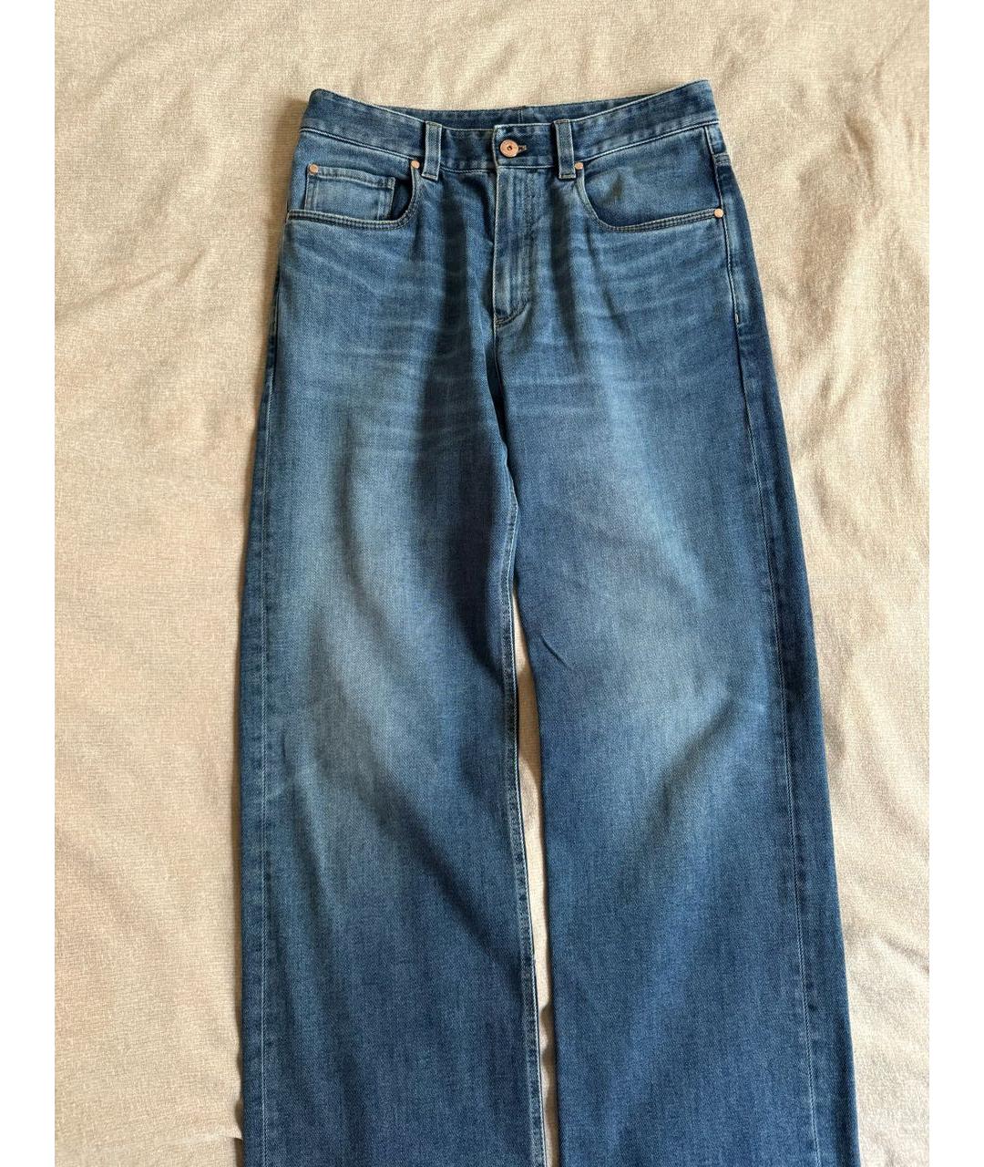 BRUNELLO CUCINELLI Синие хлопковые прямые джинсы, фото 9