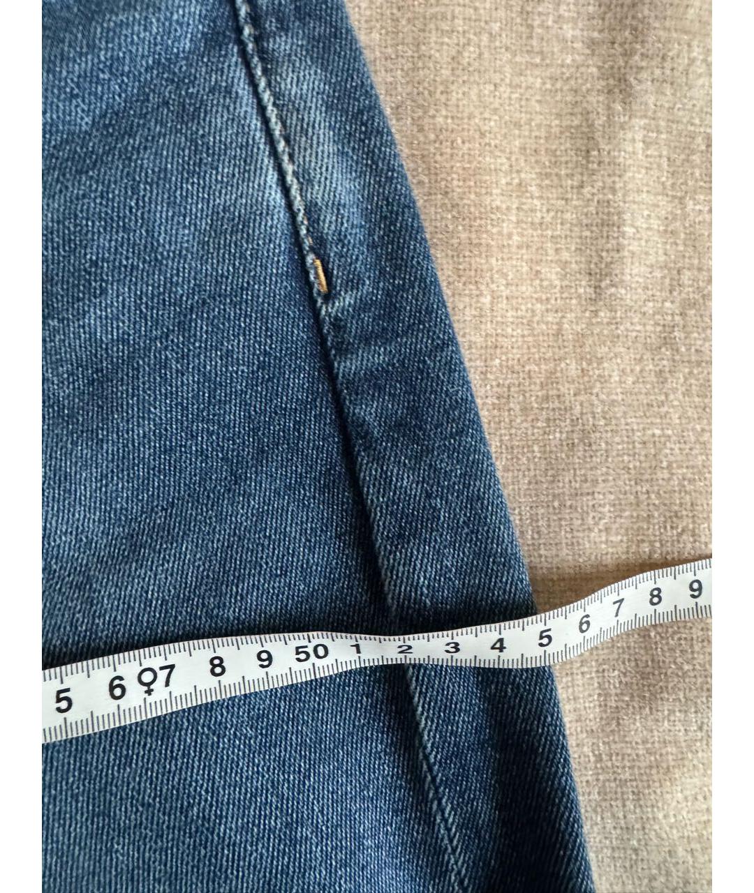 BRUNELLO CUCINELLI Синие хлопковые прямые джинсы, фото 6