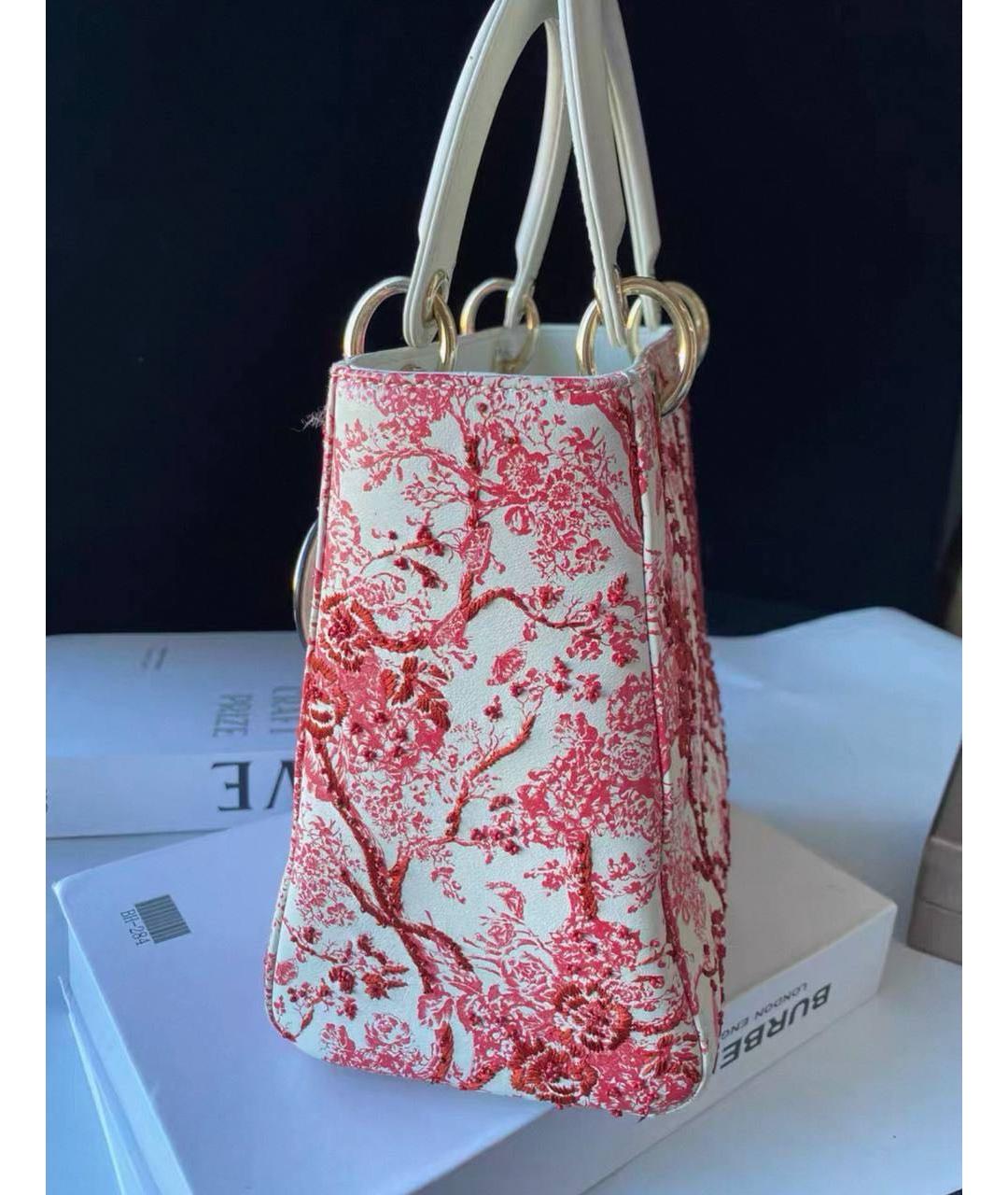 CHRISTIAN DIOR Белая кожаная сумка с короткими ручками, фото 4