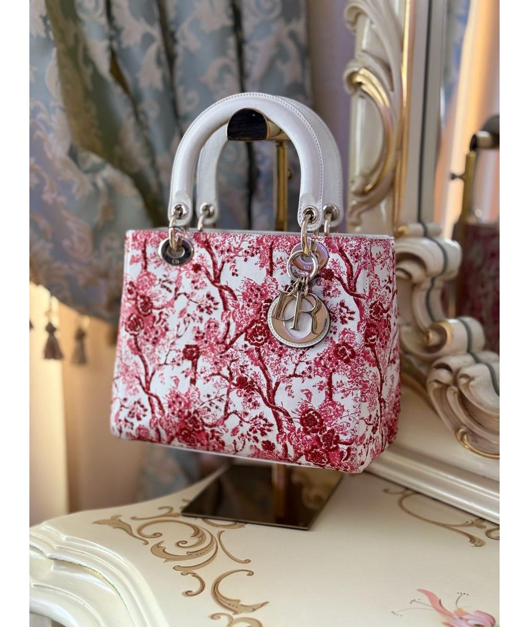 CHRISTIAN DIOR Белая кожаная сумка с короткими ручками, фото 2