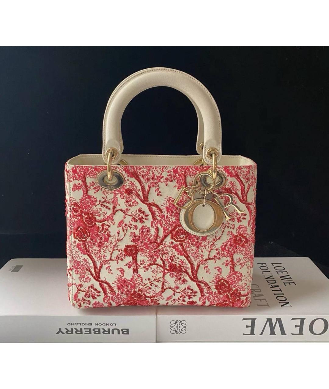 CHRISTIAN DIOR Белая кожаная сумка с короткими ручками, фото 2