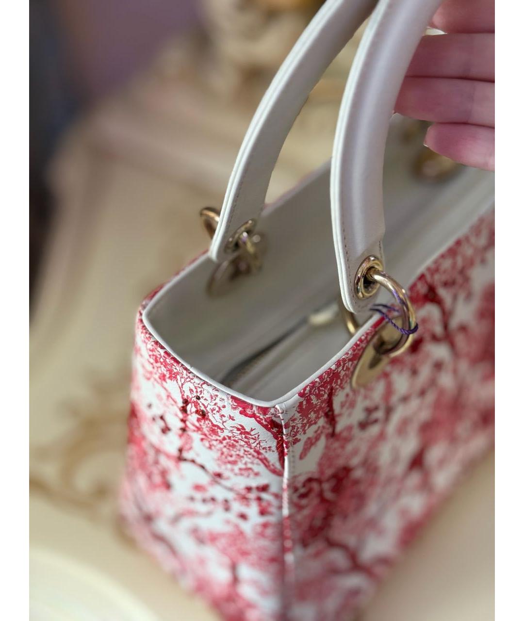 CHRISTIAN DIOR Белая кожаная сумка с короткими ручками, фото 8