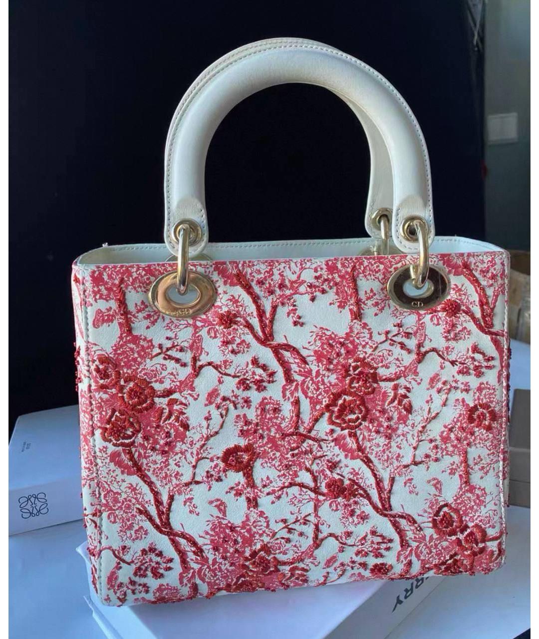 CHRISTIAN DIOR Белая кожаная сумка с короткими ручками, фото 8