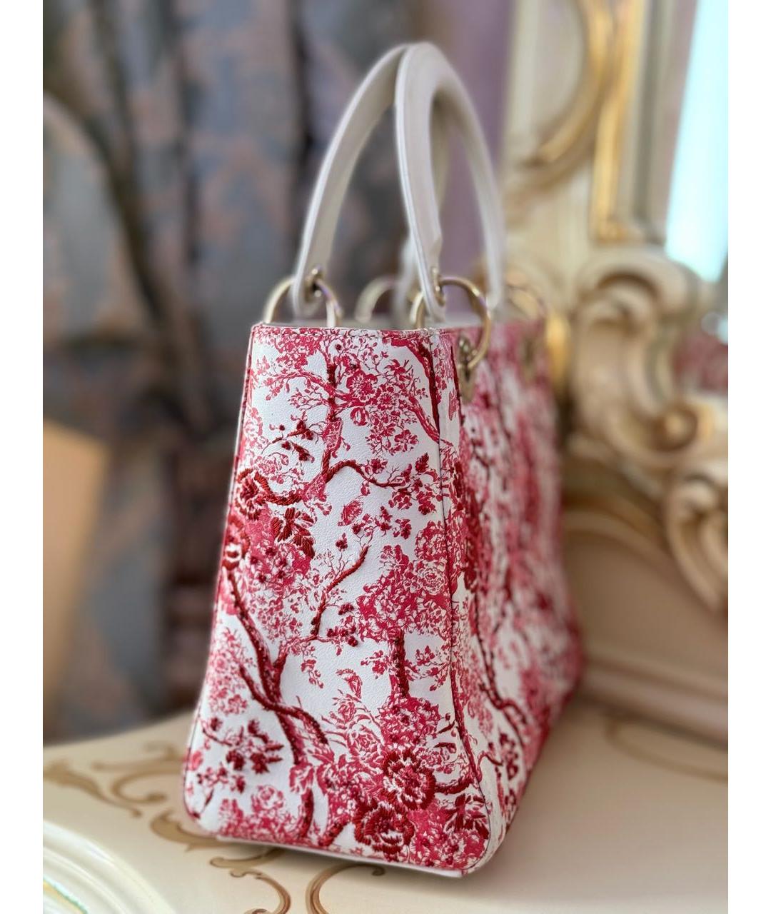 CHRISTIAN DIOR Белая кожаная сумка с короткими ручками, фото 6