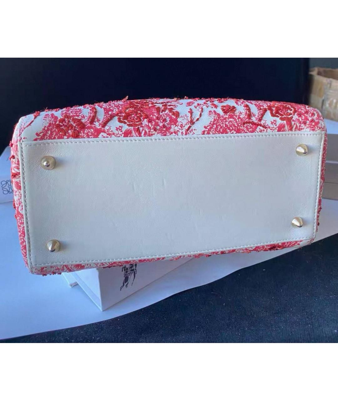 CHRISTIAN DIOR Белая кожаная сумка с короткими ручками, фото 7