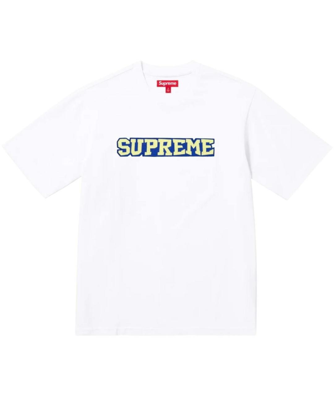 SUPREME Белая хлопковая футболка, фото 1