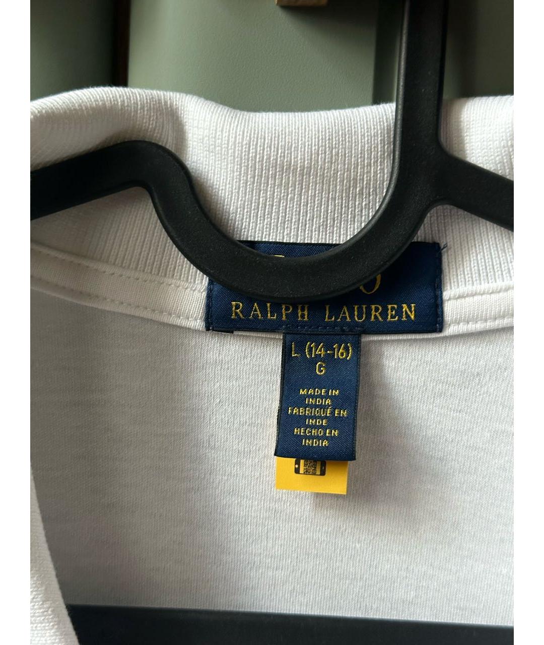 POLO RALPH LAUREN Белая хлопковая детская футболка, фото 5