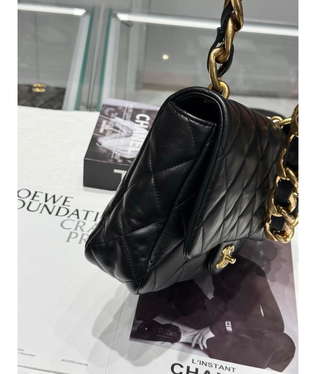 CHANEL Черная кожаная сумка через плечо, фото 4