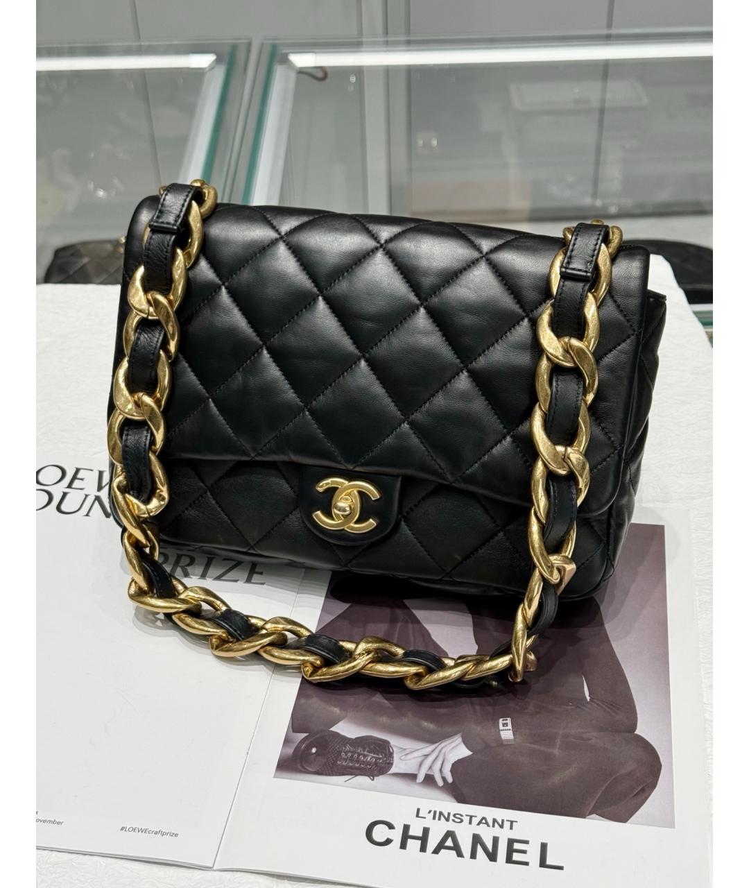 CHANEL Черная кожаная сумка через плечо, фото 9