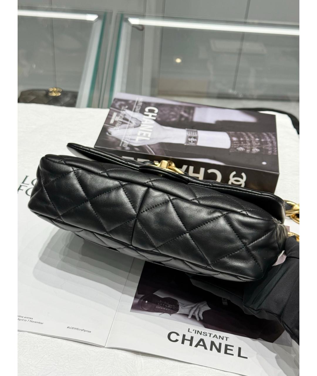 CHANEL Черная кожаная сумка через плечо, фото 5