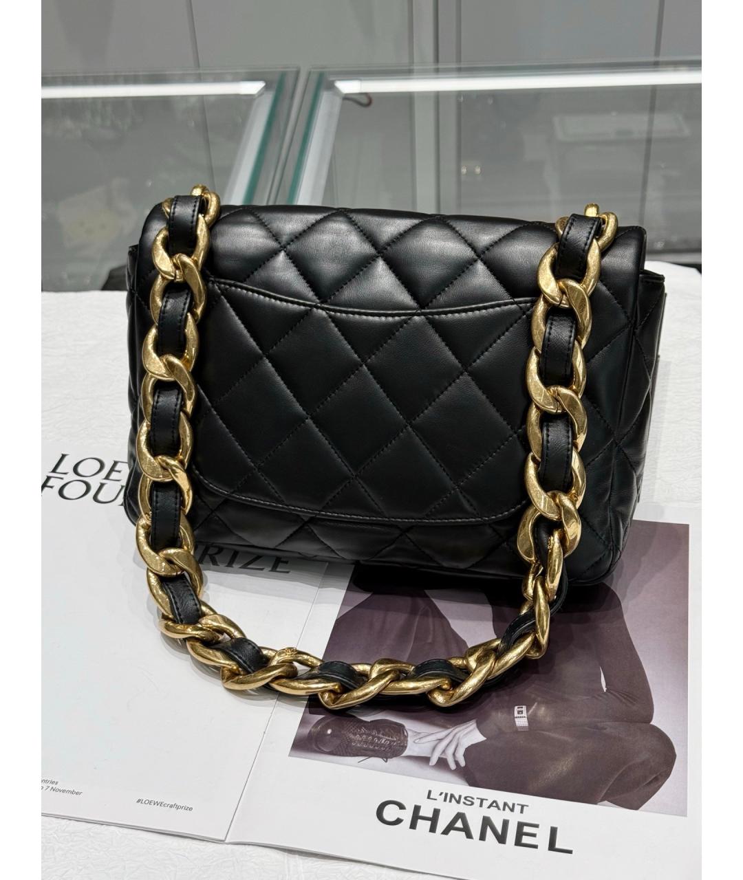 CHANEL Черная кожаная сумка через плечо, фото 2