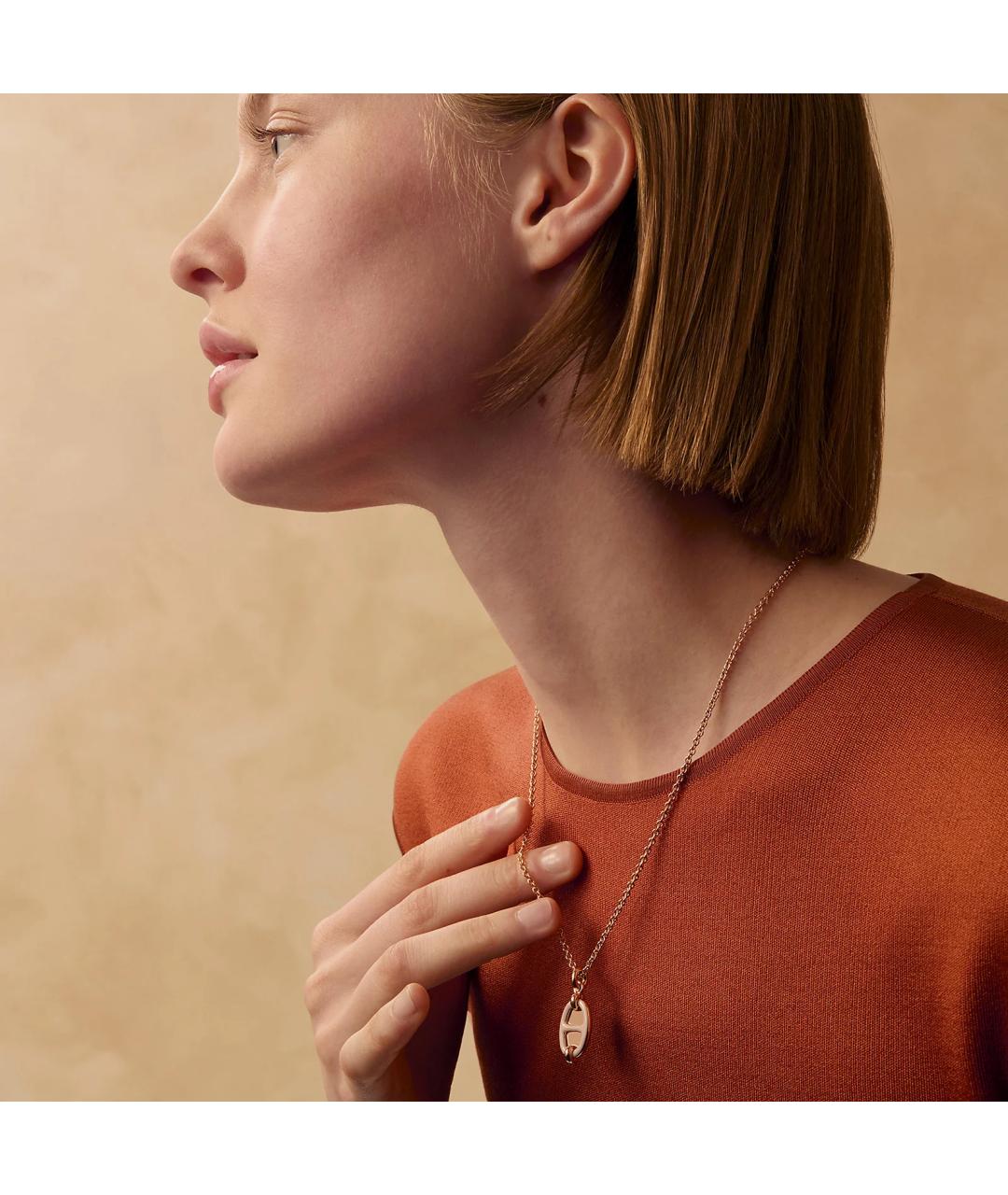 HERMES Розовая металлическая подвеска, фото 4