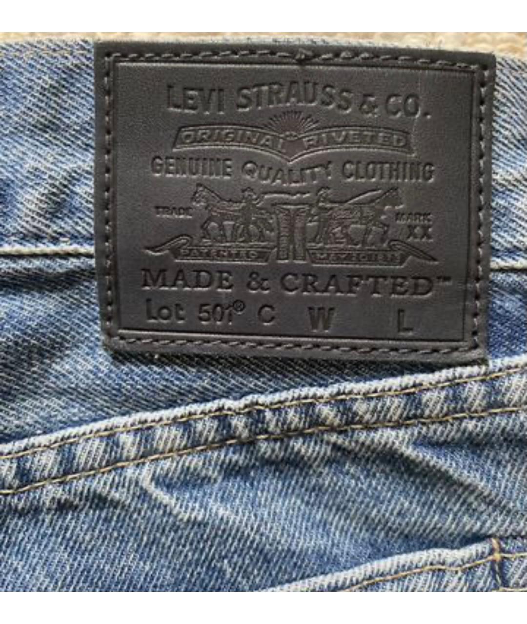LEVI'S Синие хлопковые прямые джинсы, фото 6