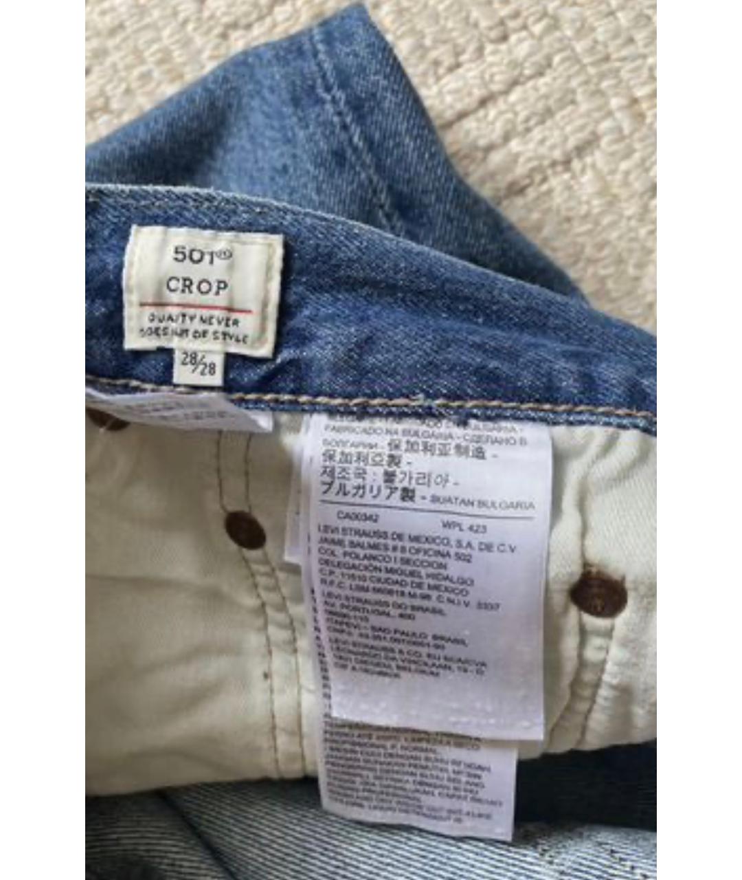 LEVI'S Синие хлопковые прямые джинсы, фото 7