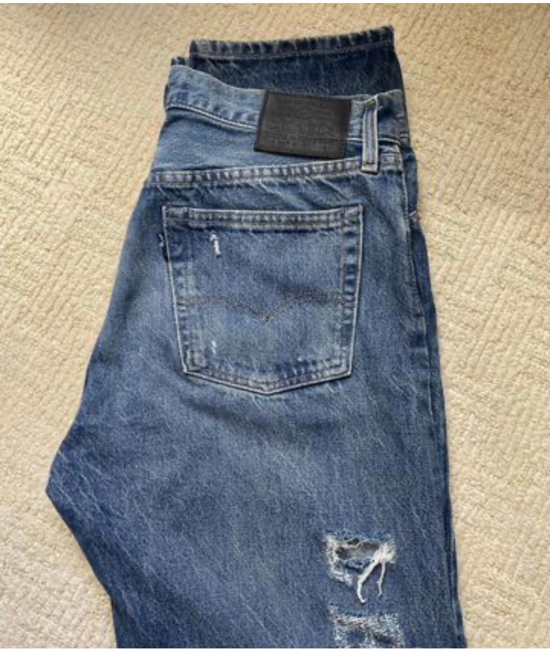 LEVI'S Синие хлопковые прямые джинсы, фото 2