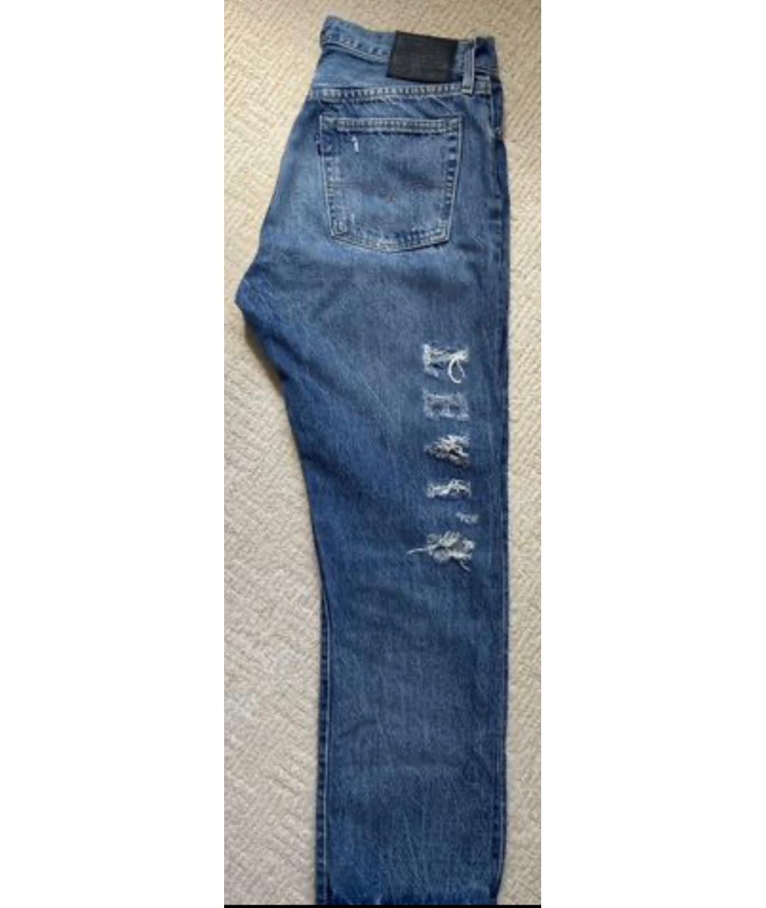 LEVI'S Синие хлопковые прямые джинсы, фото 5