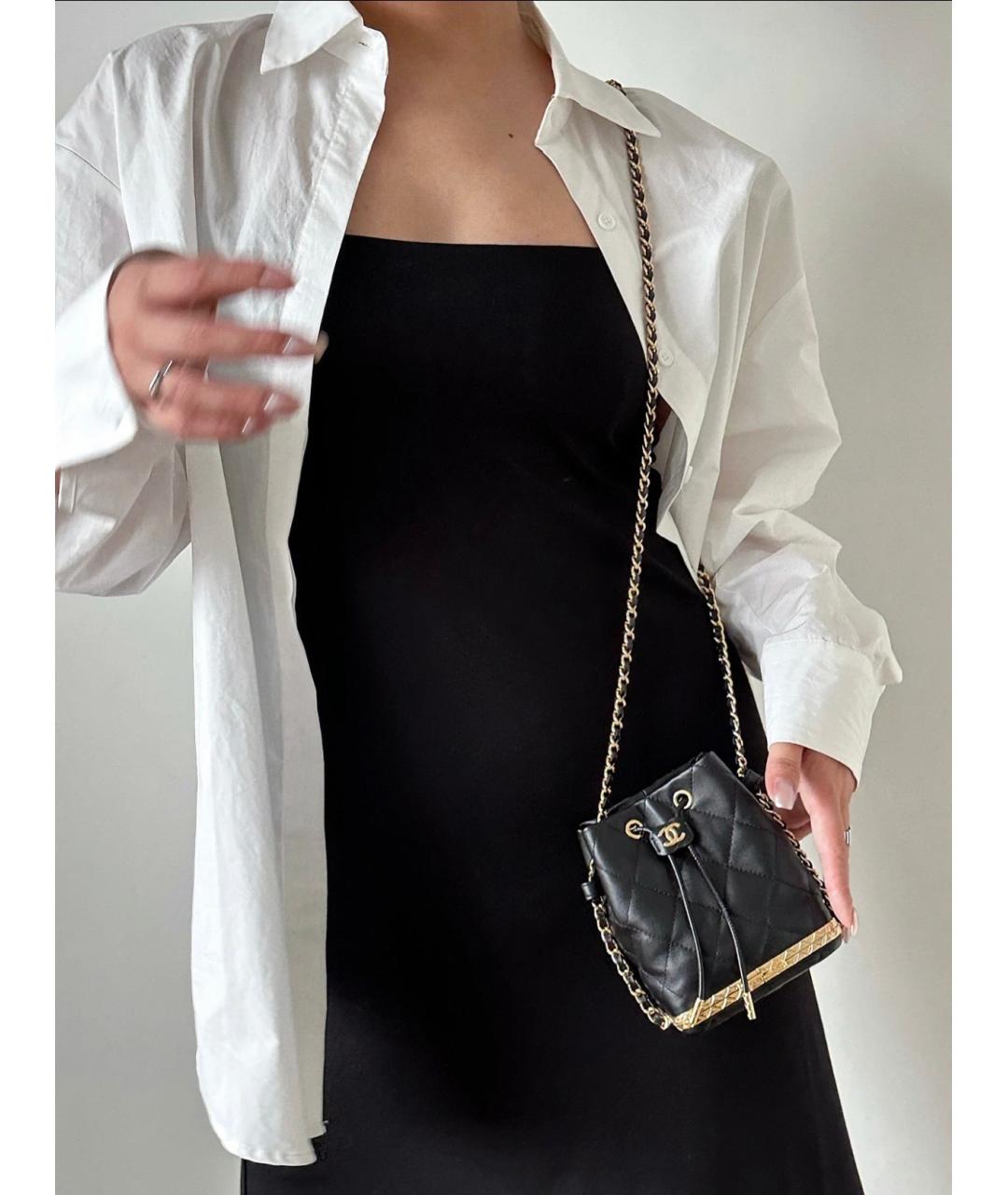 CHANEL Черная кожаная сумка через плечо, фото 4