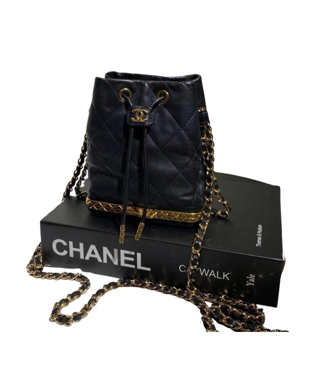 CHANEL Черная кожаная сумка через плечо, фото 6