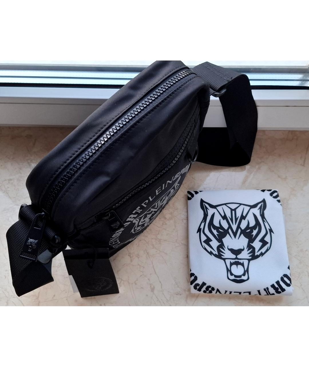 PLEIN SPORT Черная сумка на плечо, фото 3