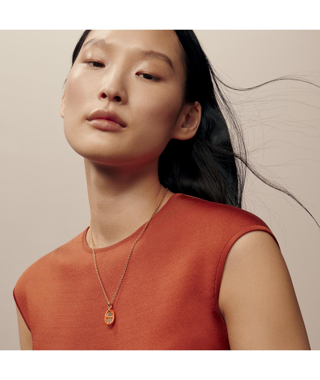 HERMES Бежевая металлическая подвеска, фото 4