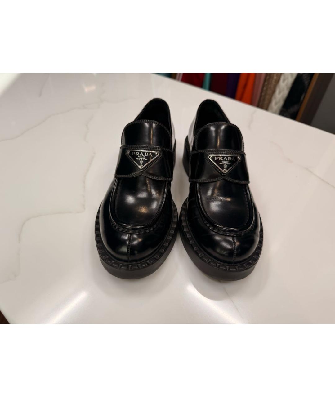 PRADA Черные кожаные лоферы, фото 8