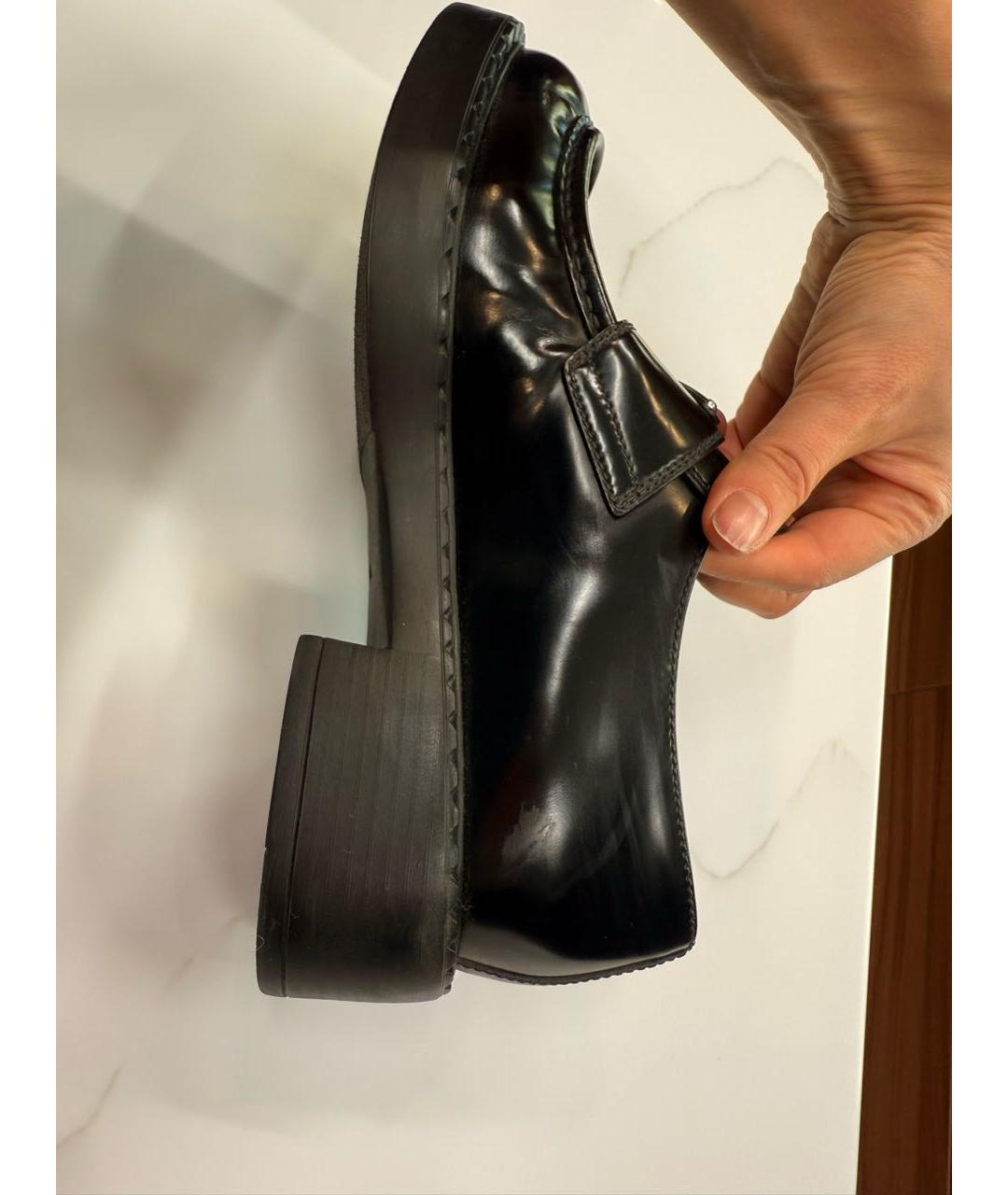 PRADA Черные кожаные лоферы, фото 5