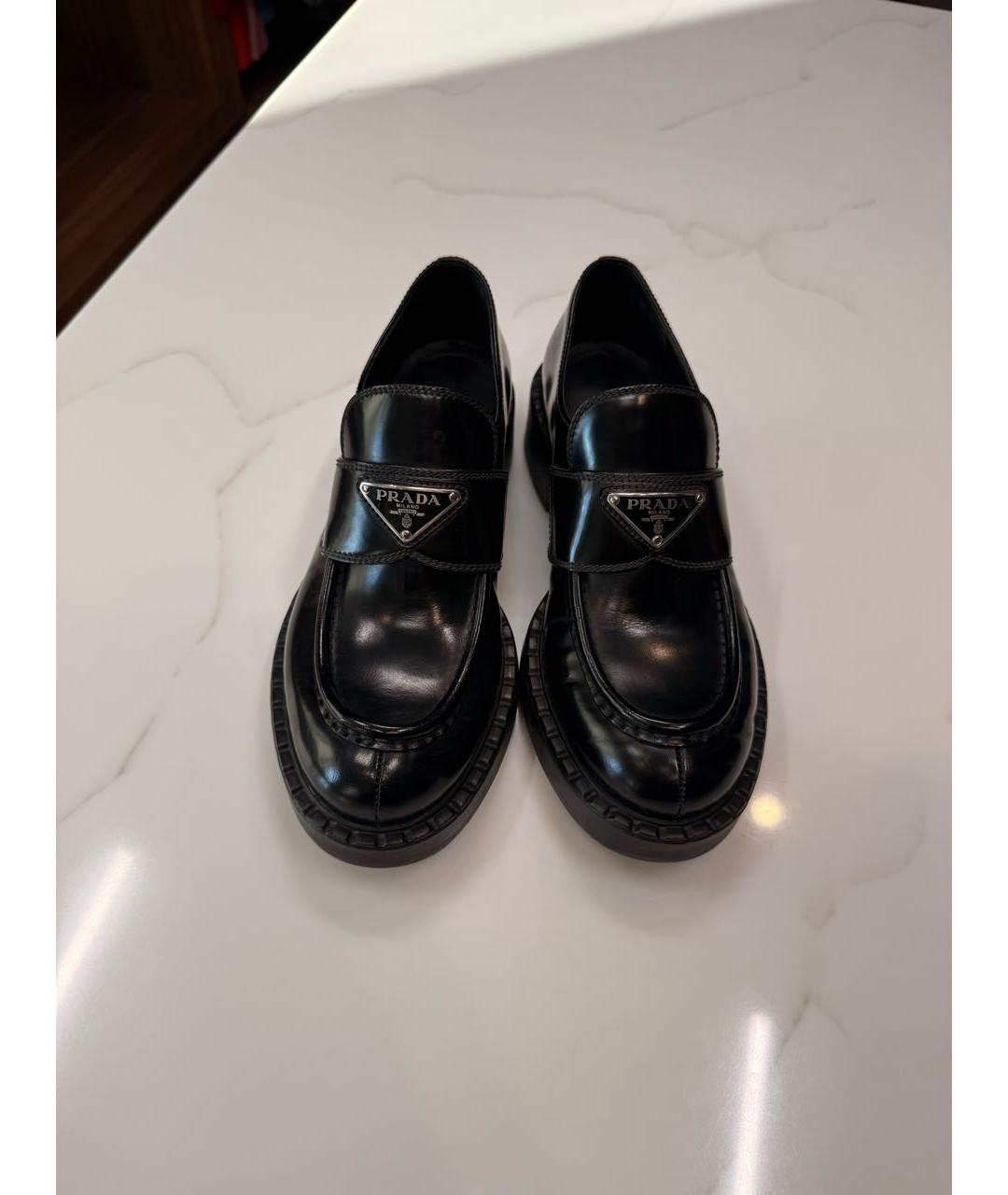 PRADA Черные кожаные лоферы, фото 9