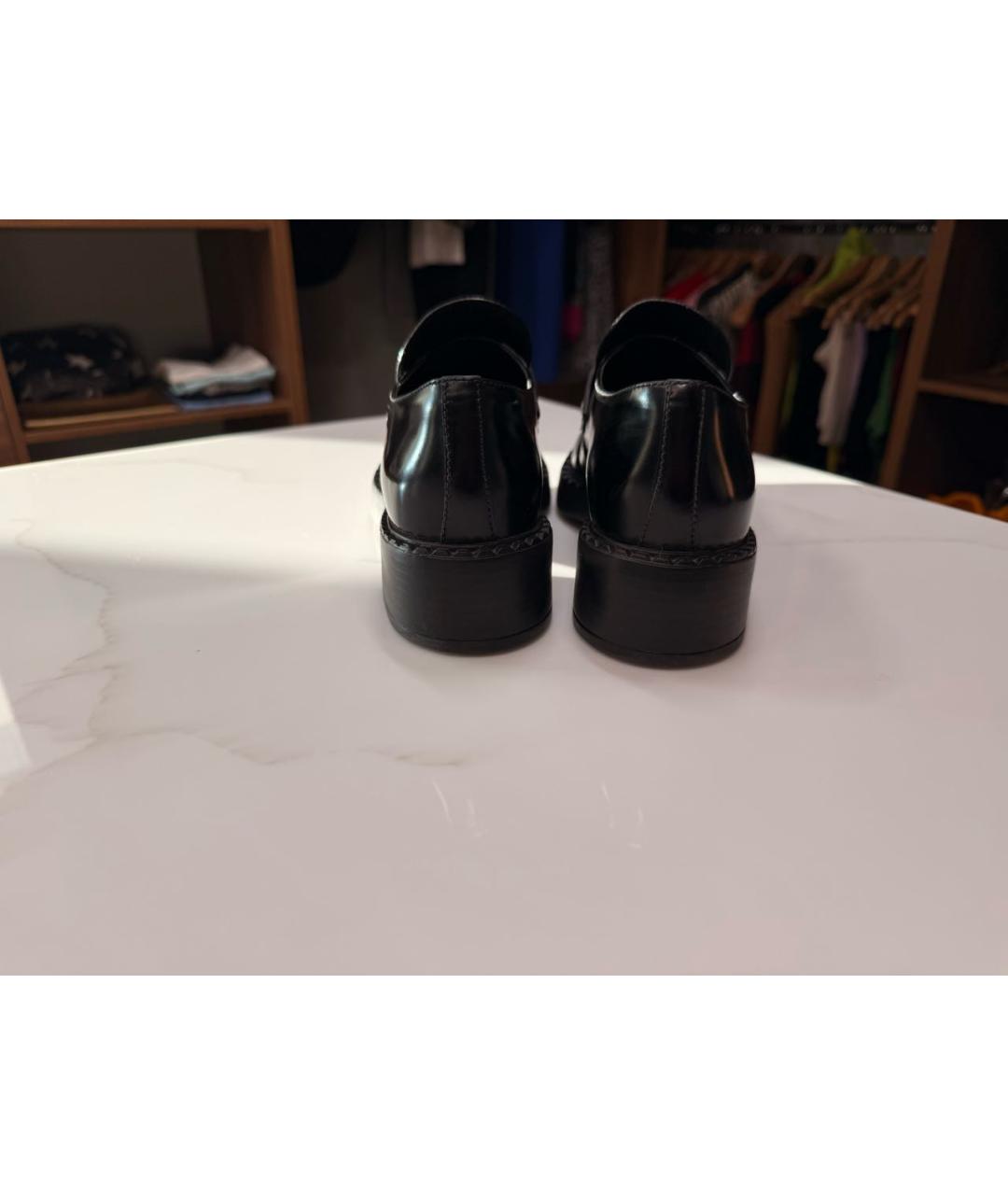PRADA Черные кожаные лоферы, фото 4
