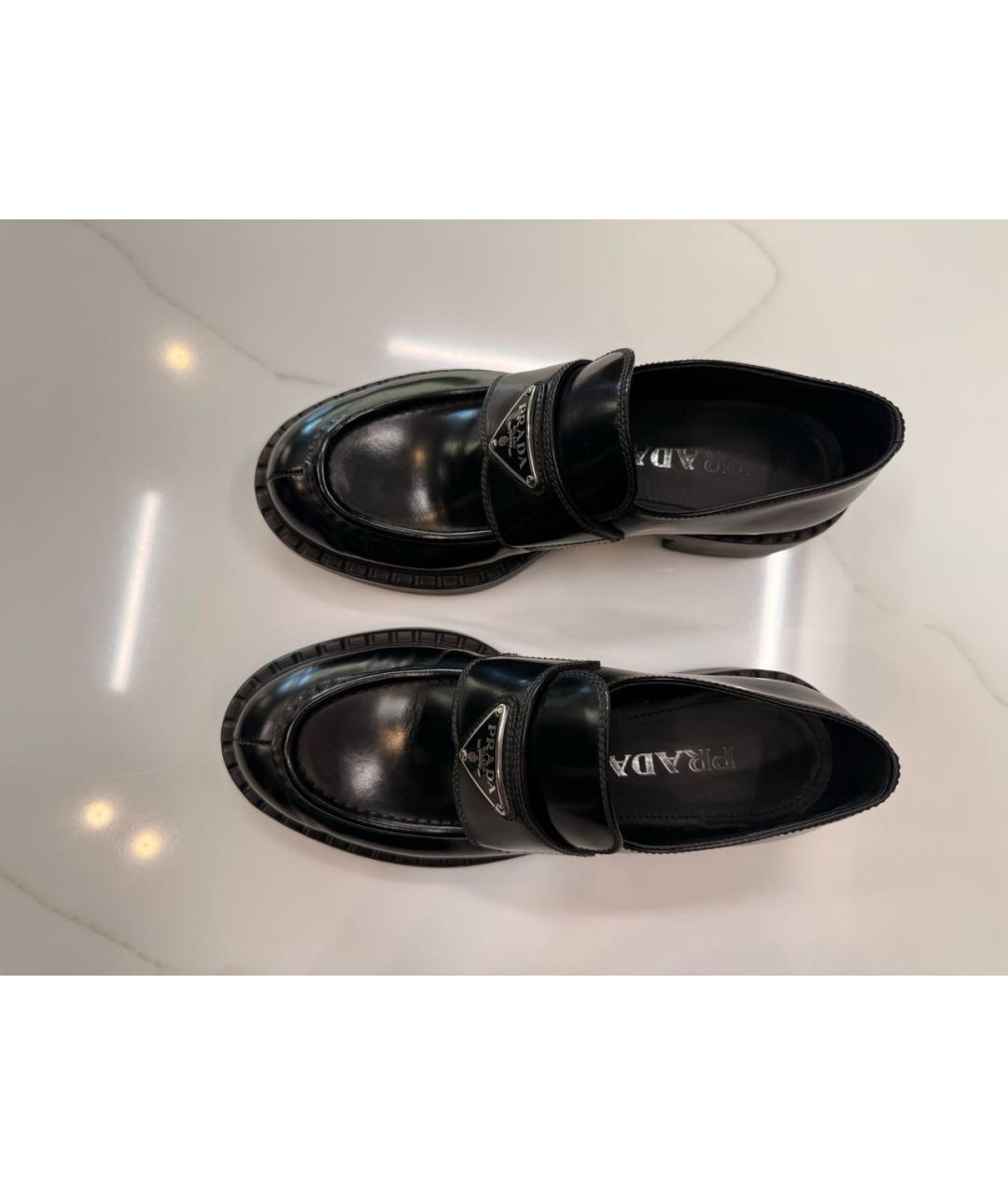 PRADA Черные кожаные лоферы, фото 3