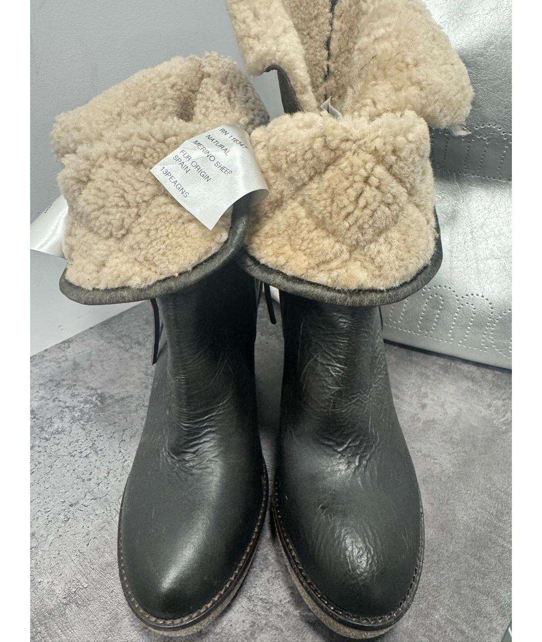 MONCLER Коричневые кожаные сапоги, фото 3