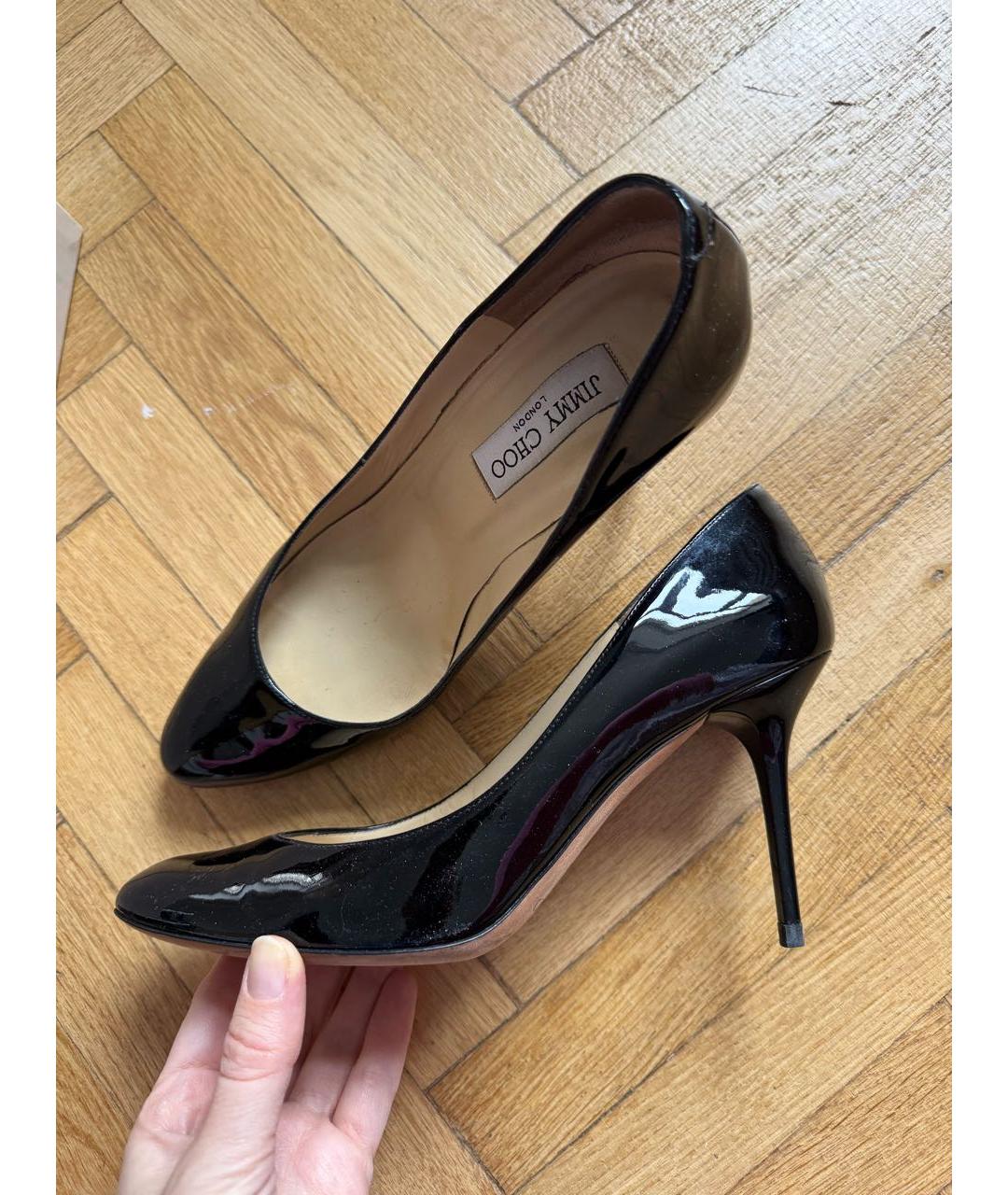 JIMMY CHOO Черные туфли из лакированной кожи, фото 6