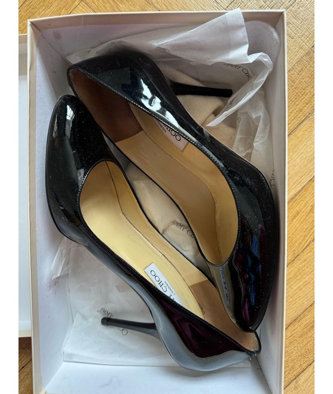 JIMMY CHOO Черные туфли из лакированной кожи, фото 3