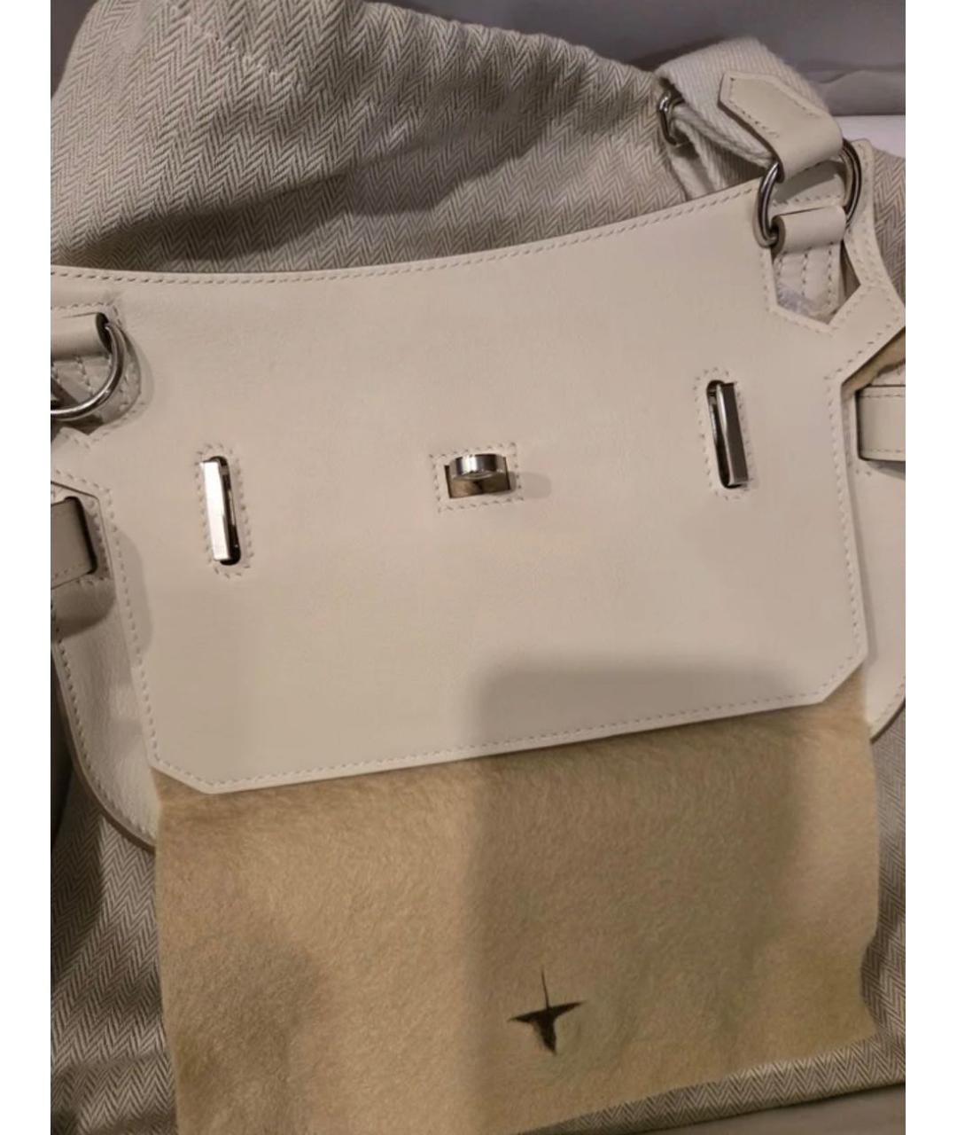 HERMES Белая кожаная сумка тоут, фото 4