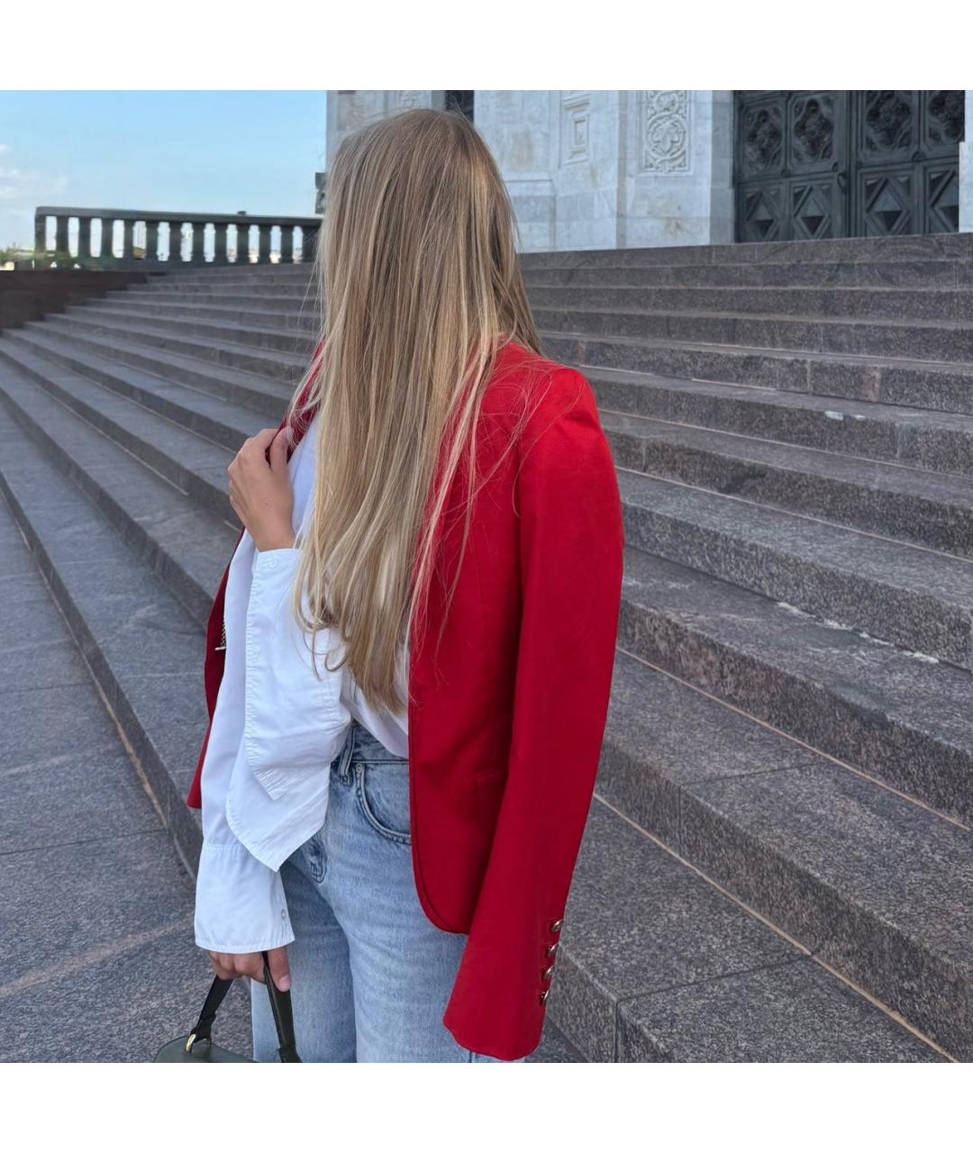 GUCCI Красный хлопковый жакет/пиджак, фото 7