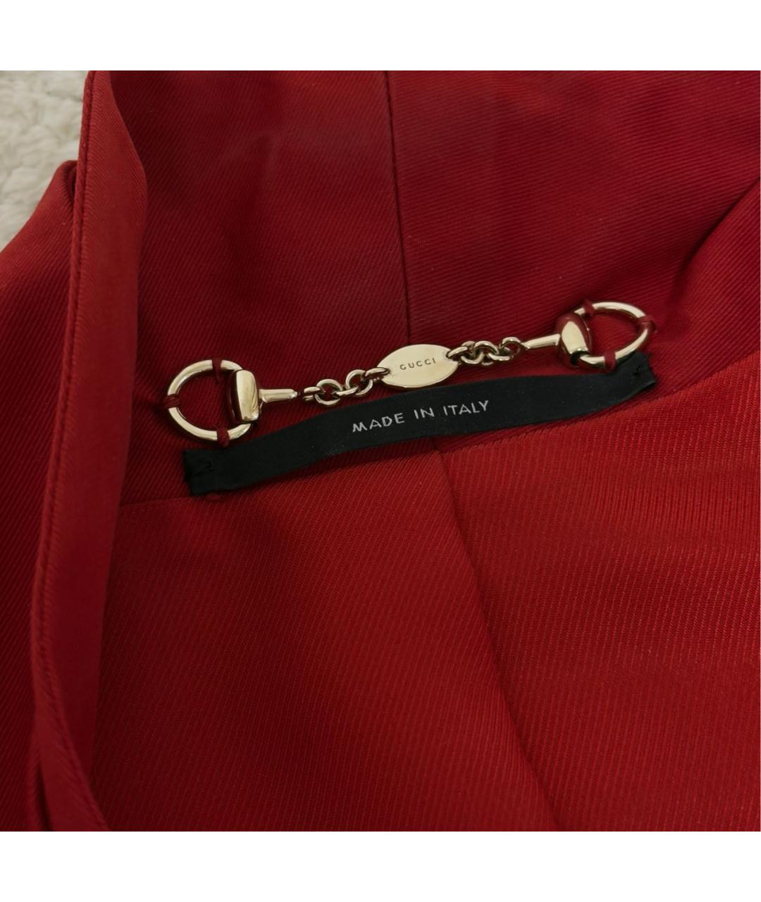 GUCCI Красный хлопковый жакет/пиджак, фото 3