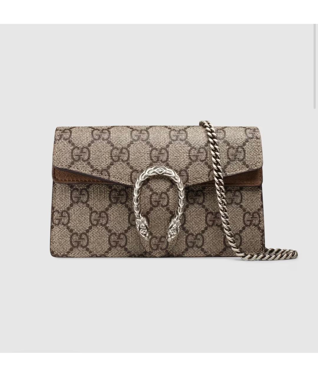 GUCCI Серая кожаная сумка через плечо, фото 4