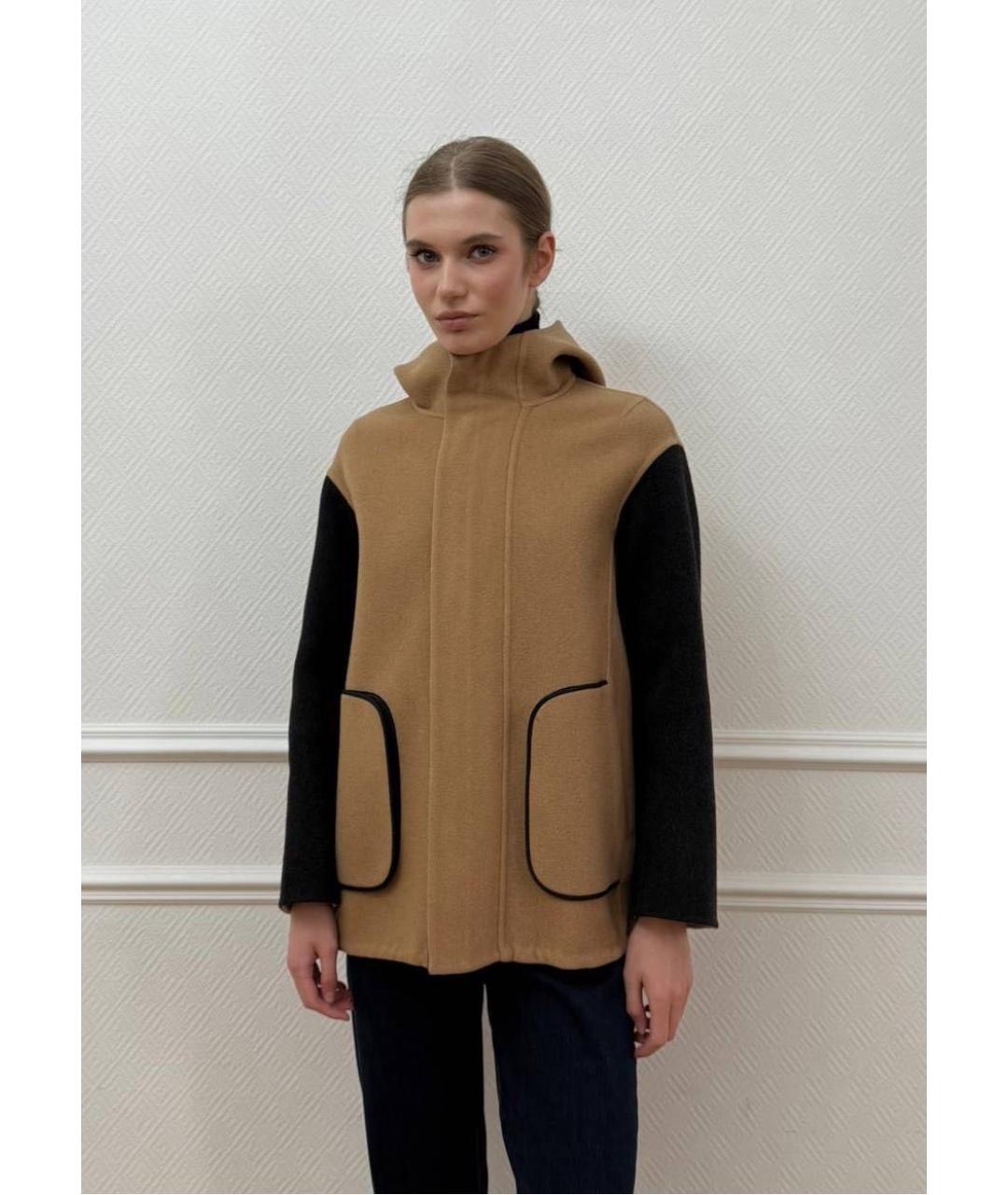 JIL SANDER Коричневое шерстяное пальто, фото 6