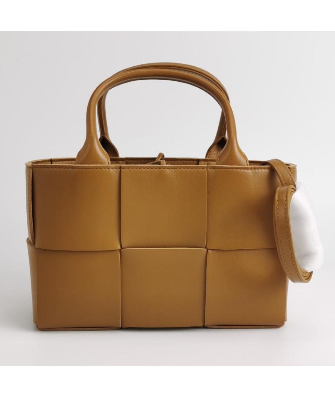 BOTTEGA VENETA Бежевая кожаная сумка через плечо, фото 8