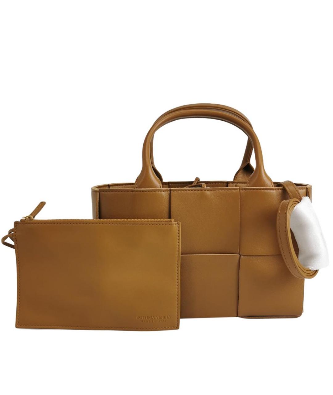 BOTTEGA VENETA Бежевая кожаная сумка через плечо, фото 5