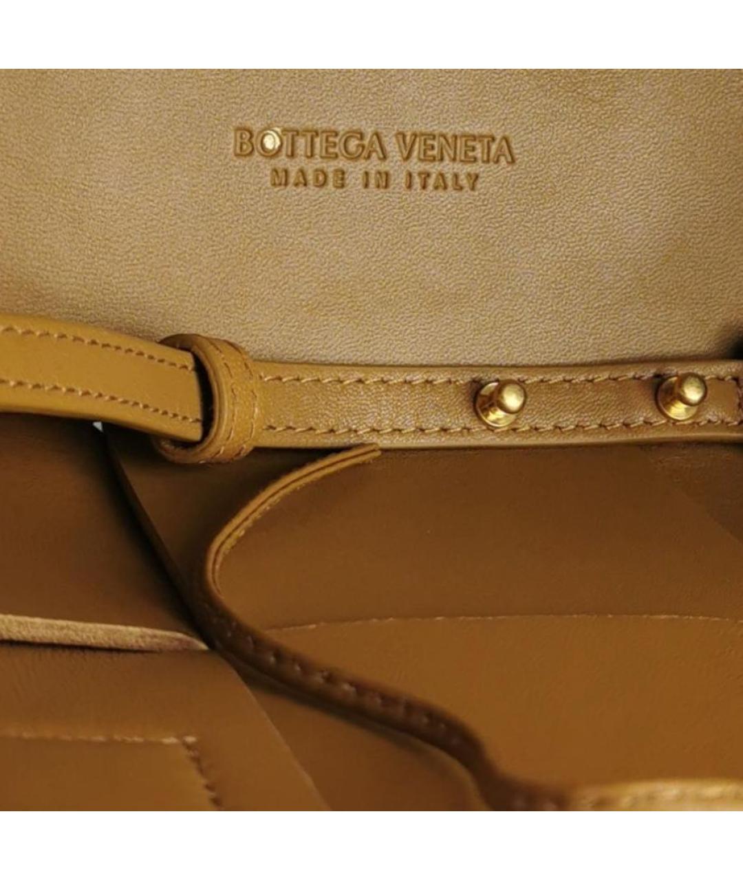 BOTTEGA VENETA Бежевая кожаная сумка через плечо, фото 7