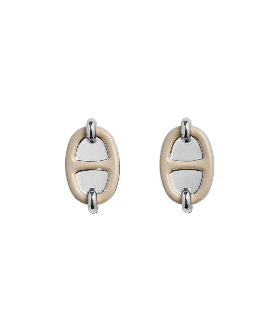 HERMES Бежевые металлические серьги, фото 1