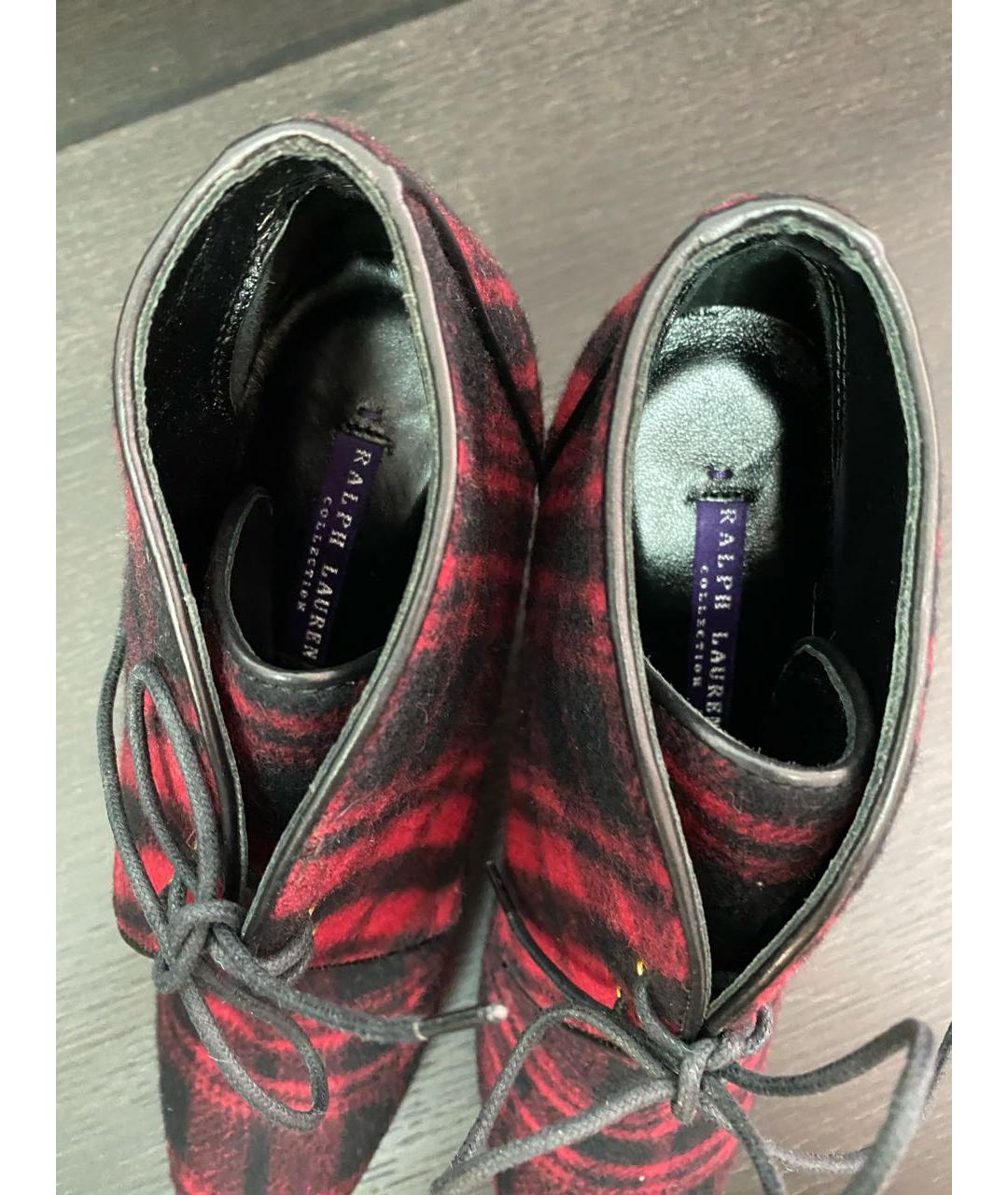 POLO RALPH LAUREN Красные текстильные ботильоны, фото 3