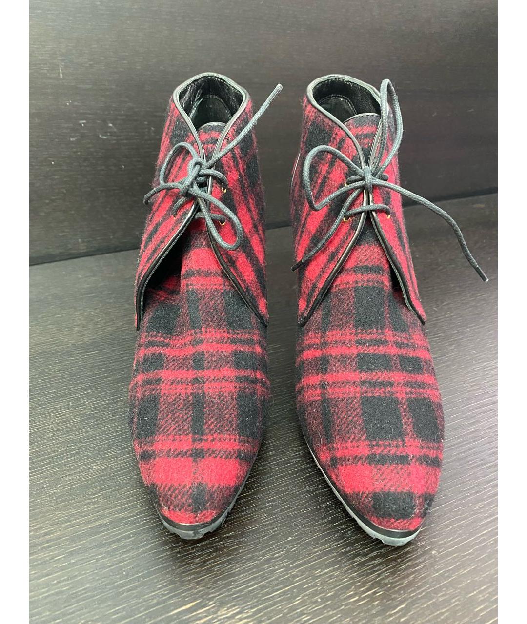 POLO RALPH LAUREN Красные текстильные ботильоны, фото 2