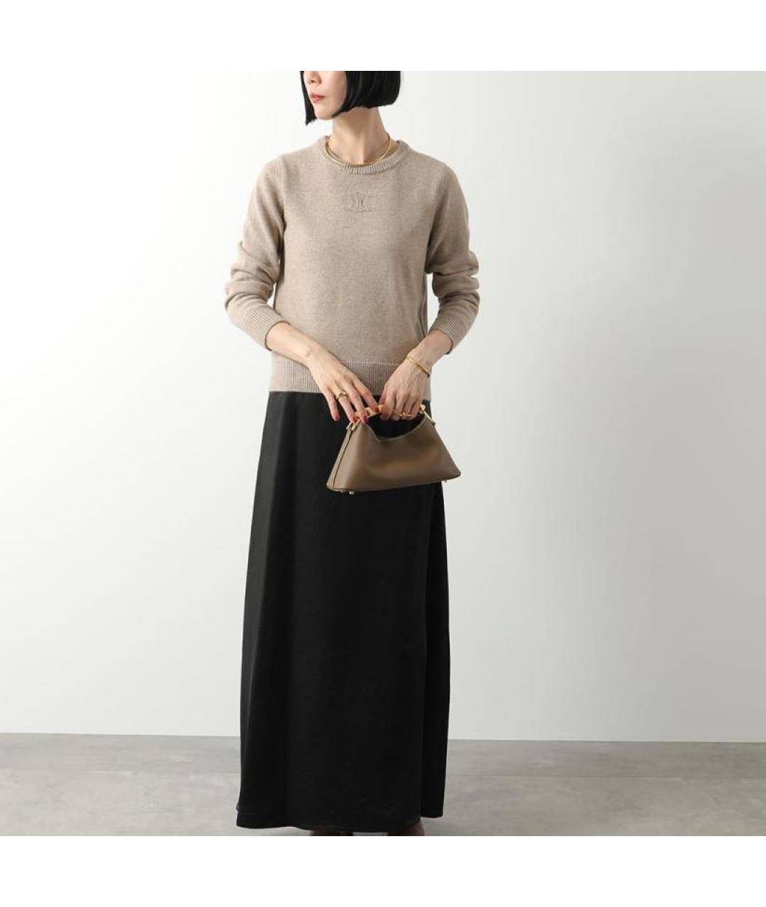 CELINE Бежевый кашемировый джемпер / свитер, фото 4