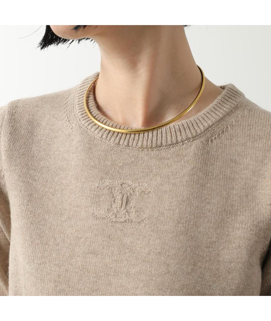 CELINE Бежевый кашемировый джемпер / свитер, фото 3