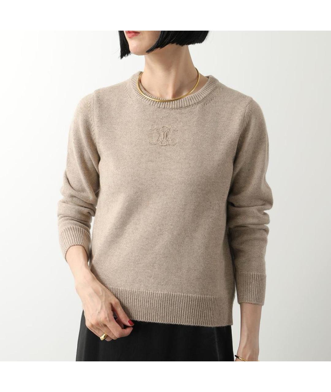 CELINE Бежевый кашемировый джемпер / свитер, фото 2