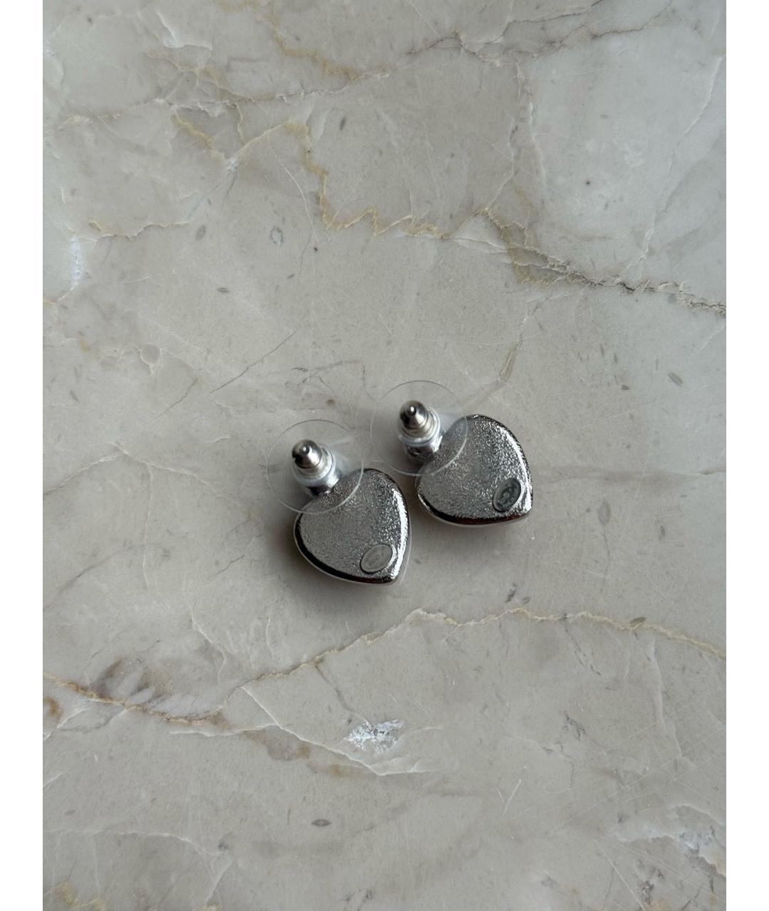 CHANEL Розовые металлические серьги, фото 2