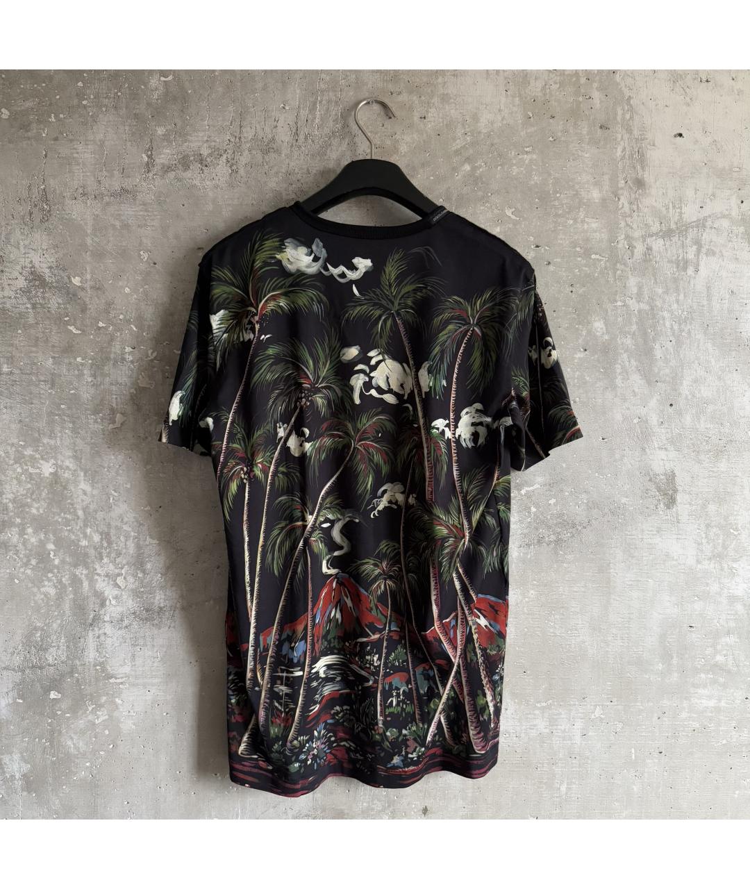 DOLCE&GABBANA Черная хлопковая футболка, фото 2